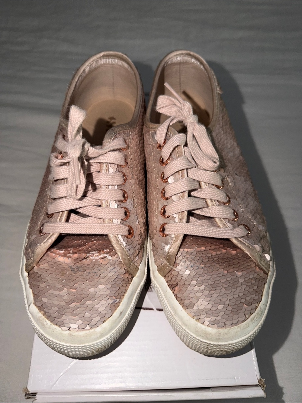 Superga Rose Gold Sequin Women's Sneakers